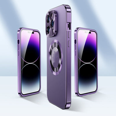 Magnetic Phone Case Double-Sided With Electroplated Glass Protection