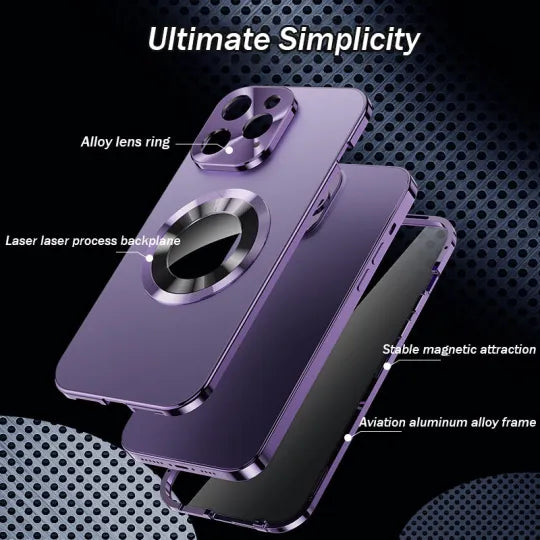 Magnetic Phone Case Double-Sided With Electroplated Glass Protection