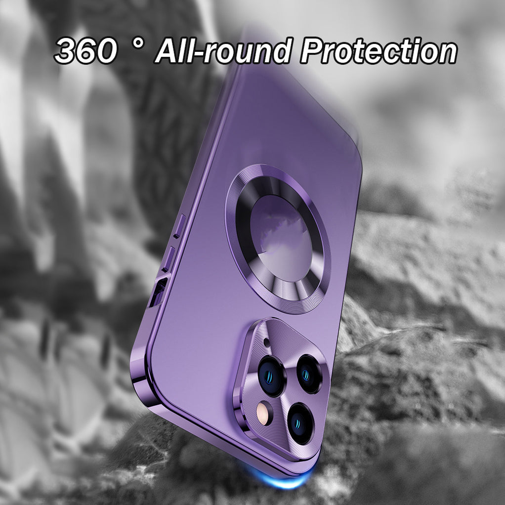 Magnetic Phone Case Double-Sided With Electroplated Glass Protection