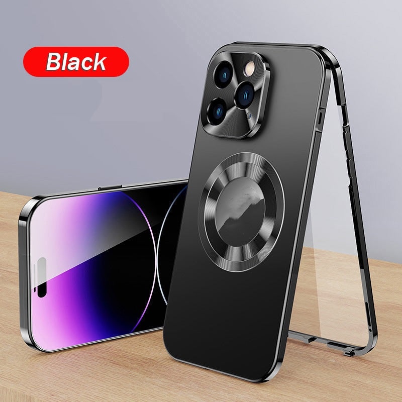 Magnetic Phone Case Double-Sided With Electroplated Glass Protection