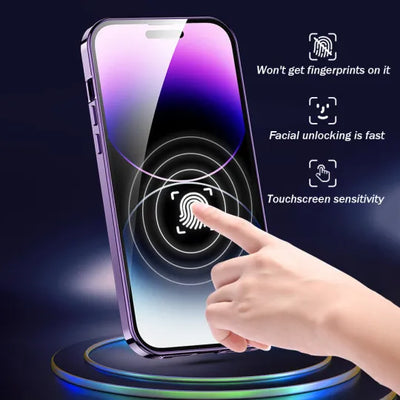 Magnetic Phone Case Double-Sided With Electroplated Glass Protection