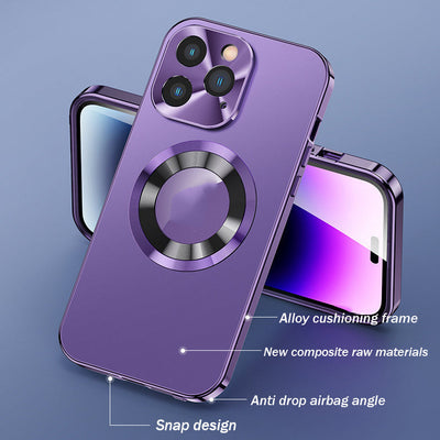 Magnetic Phone Case Double-Sided With Electroplated Glass Protection