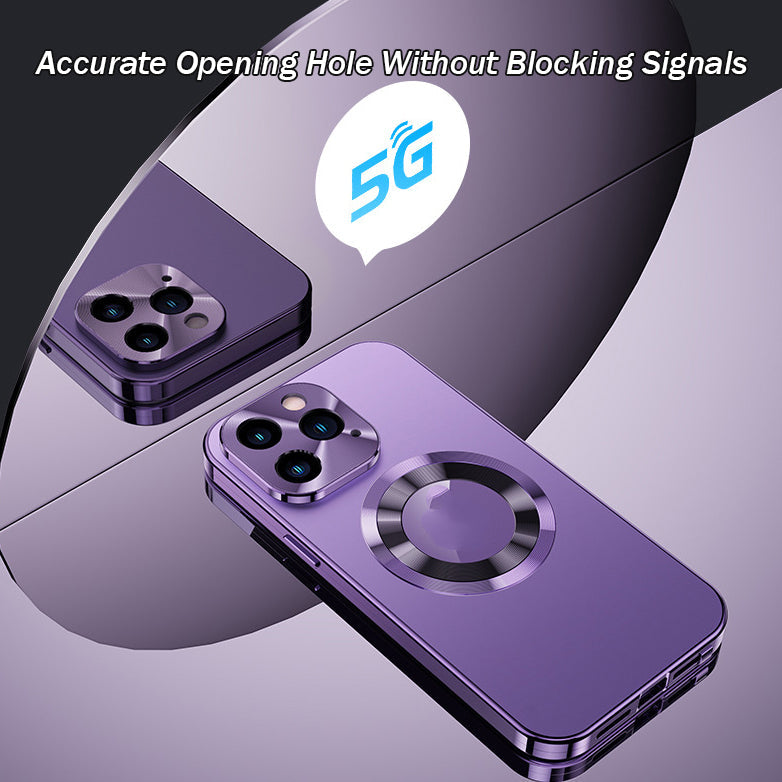 Magnetic Phone Case Double-Sided With Electroplated Glass Protection