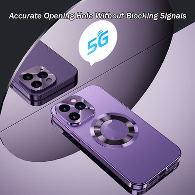 Magnetic Phone Case Double-Sided With Electroplated Glass Protection