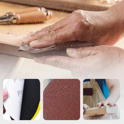 100pcs 4 Inch Round Flocking Sandpaper With Backing Plate Set