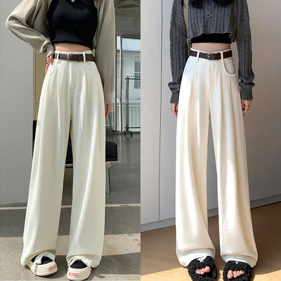 Women’s Wide Leg Corduroy Pants High Waist Plush Comfort