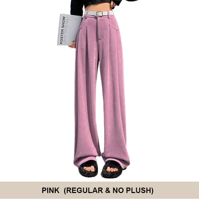Women’s Wide Leg Corduroy Pants High Waist Plush Comfort
