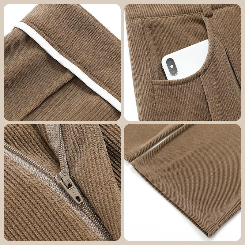Women’s Wide Leg Corduroy Pants High Waist Plush Comfort