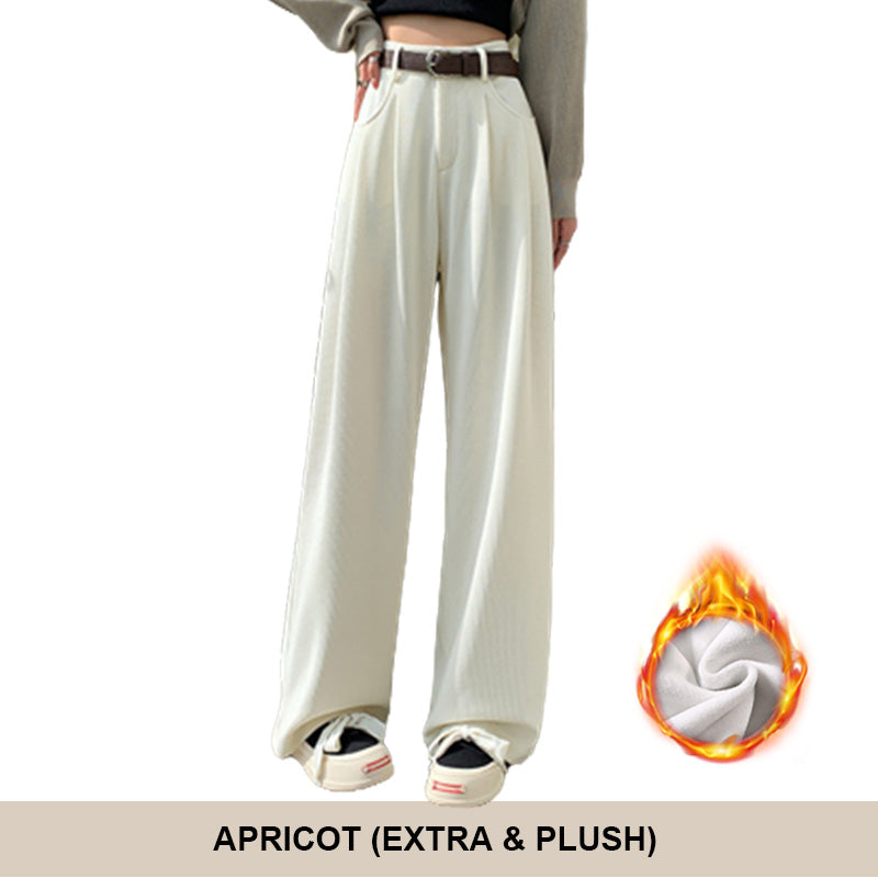 Women’s Wide Leg Corduroy Pants High Waist Plush Comfort