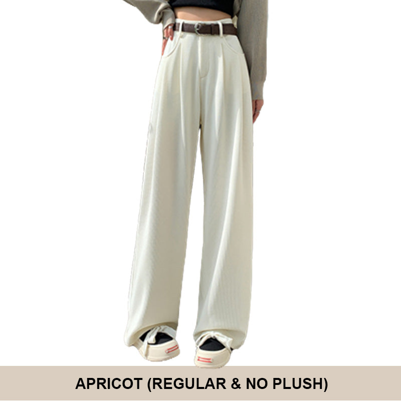 Women’s Wide Leg Corduroy Pants High Waist Plush Comfort