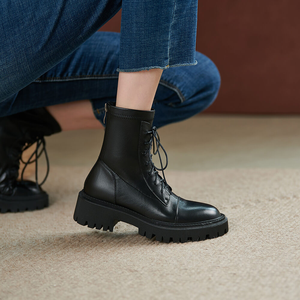 Winter Women's Motorcycle Boots Stylish Warm Chic Boots
