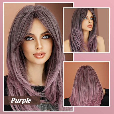 Long Hair Wig Layered Style With Bangs For Natural Look