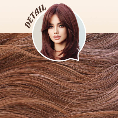 Long Hair Wig Layered Style With Bangs For Natural Look