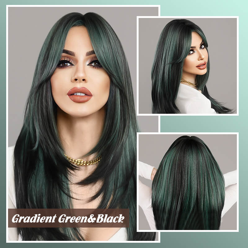 Long Hair Wig Layered Style With Bangs For Natural Look