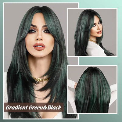 Long Hair Wig Layered Style With Bangs For Natural Look