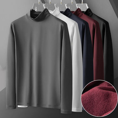Men's Mercerized Cotton Base Layer Shirt Stretch Warm Comfortable