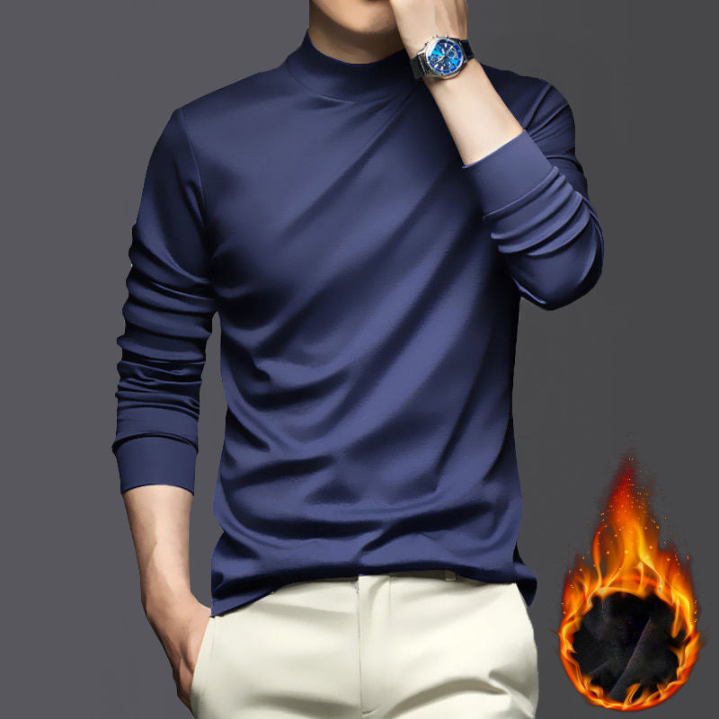 Men's Mercerized Cotton Base Layer Shirt Stretch Warm Comfortable
