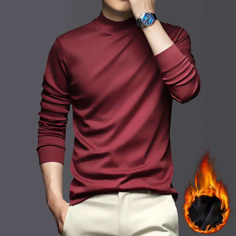 Men's Mercerized Cotton Base Layer Shirt Stretch Warm Comfortable