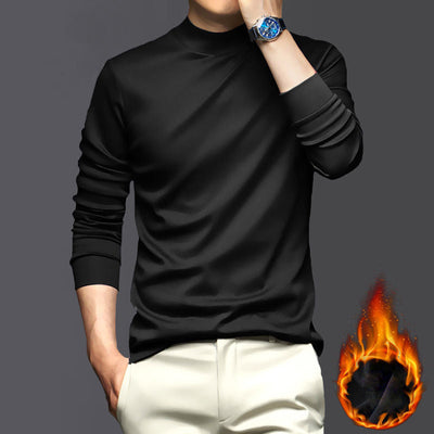 Men's Mercerized Cotton Base Layer Shirt Stretch Warm Comfortable