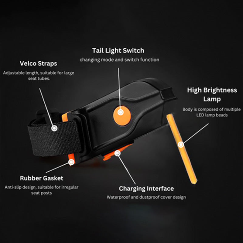 LED Bike Tail Light Rechargeable Waterproof Safety Rear Light