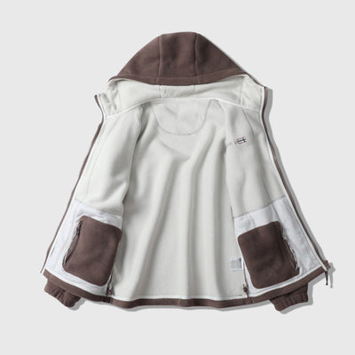 Men's Faux Fleece Hooded Jacket Double Faced Warm Winter Coat