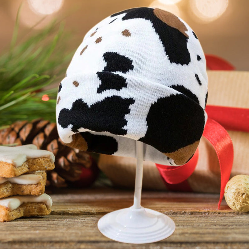 Unisex Knit Warm Hat Cow Print Leopard Print Cozy Winter Cap