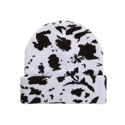 Unisex Knit Warm Hat Cow Print Leopard Print Cozy Winter Cap