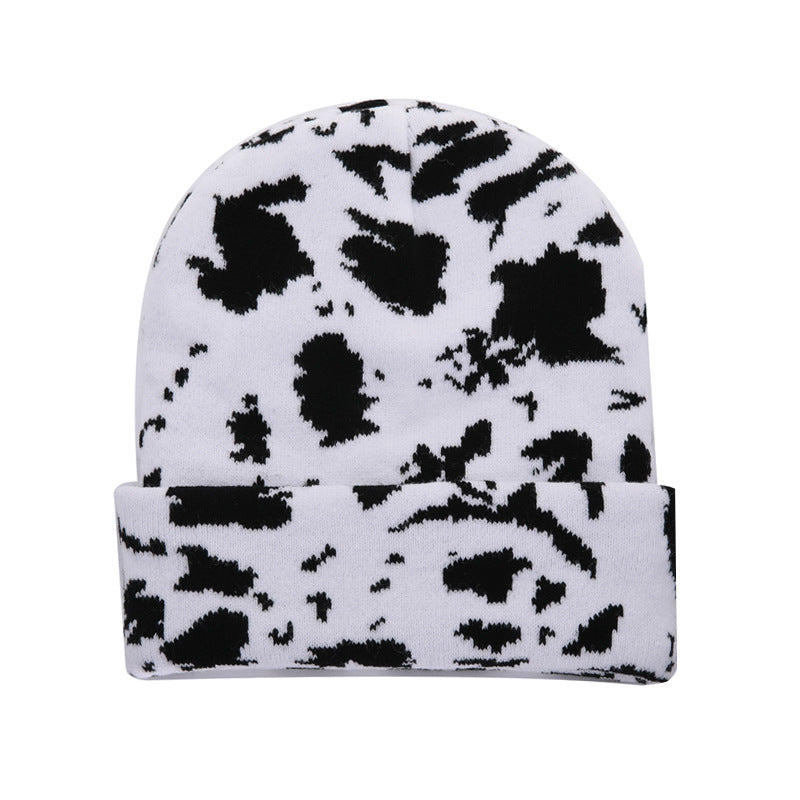 Unisex Knit Warm Hat Cow Print Leopard Print Cozy Winter Cap