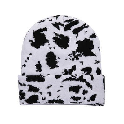 Unisex Knit Warm Hat Cow Print Leopard Print Cozy Winter Cap