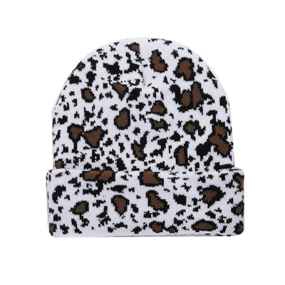 Unisex Knit Warm Hat Cow Print Leopard Print Cozy Winter Cap