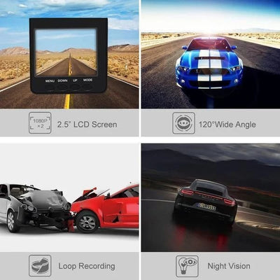1080p HD Night Vision Dash Cam For Clear Driving Recording