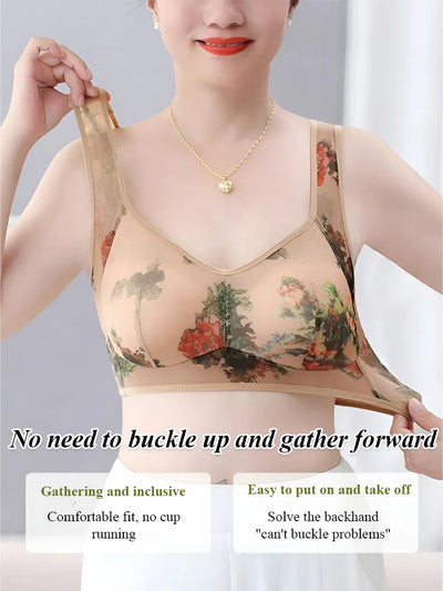 Lace Cooling Comfort Bra Soft Breathable Wireless Design