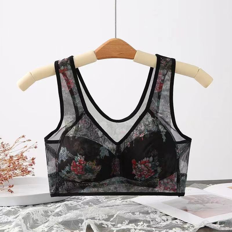 Lace Cooling Comfort Bra Soft Breathable Wireless Design