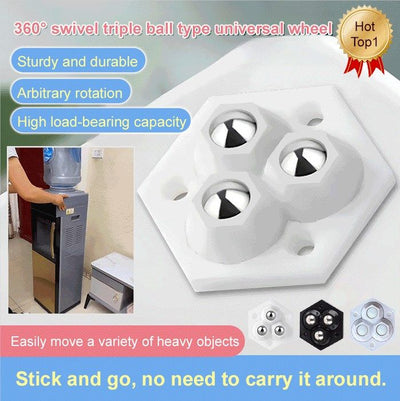 360° Rotating Casters With 3 Durable Smooth-Glide Balls