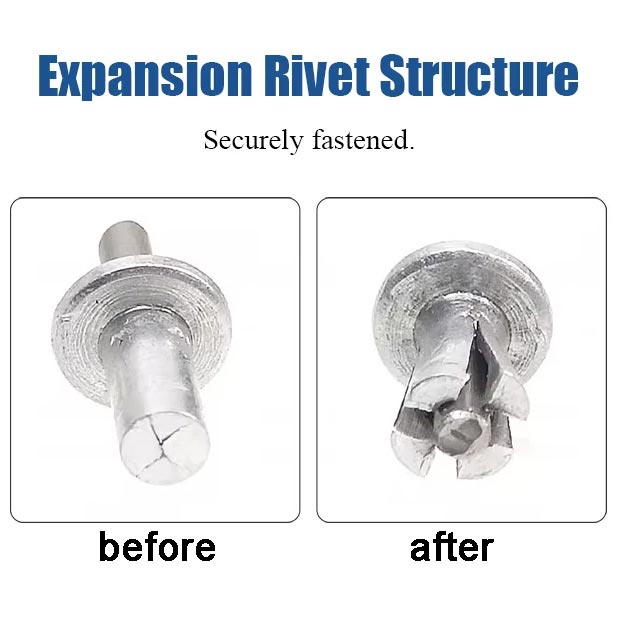 50pcs Knock-type Expansion Aluminum Alloy Rivets For Secure Fastening