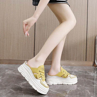Lightweight Breathable Shoes Thick Sole Hollow Design Comfortable