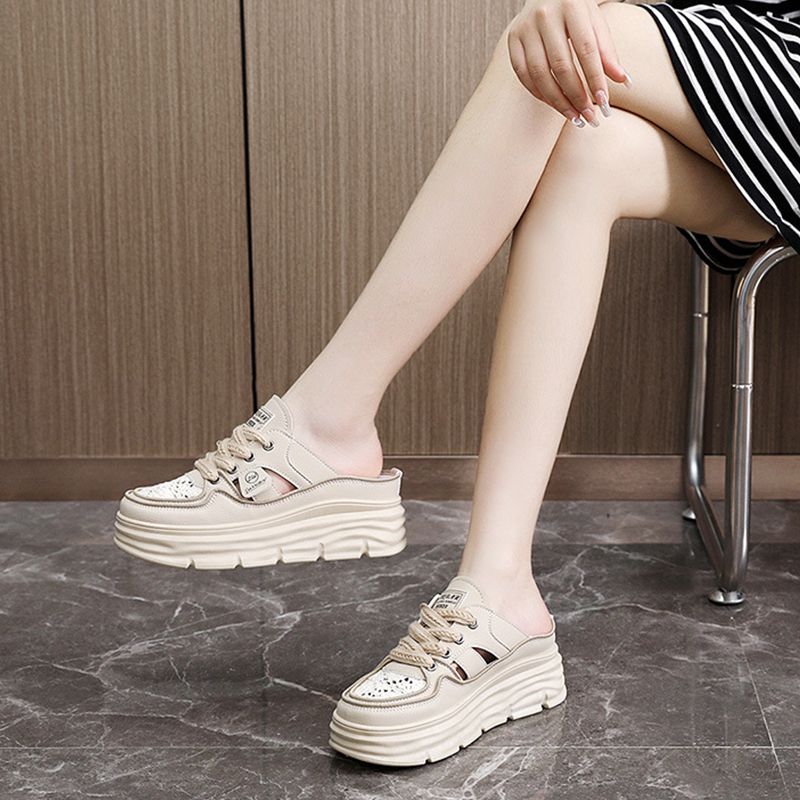 Lightweight Breathable Shoes Thick Sole Hollow Design Comfortable