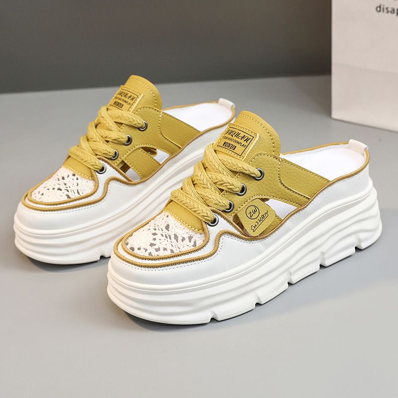 Lightweight Breathable Shoes Thick Sole Hollow Design Comfortable
