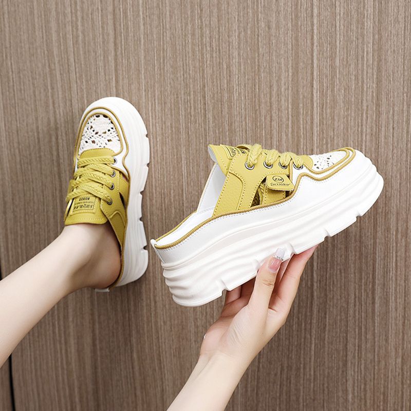 Lightweight Breathable Shoes Thick Sole Hollow Design Comfortable