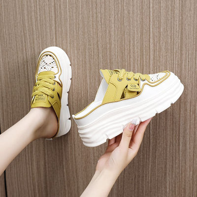 Lightweight Breathable Shoes Thick Sole Hollow Design Comfortable
