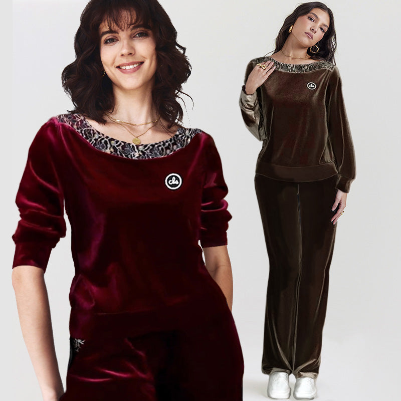 Women's Casual Lounge Set Soft Long Sleeve Top And Pants