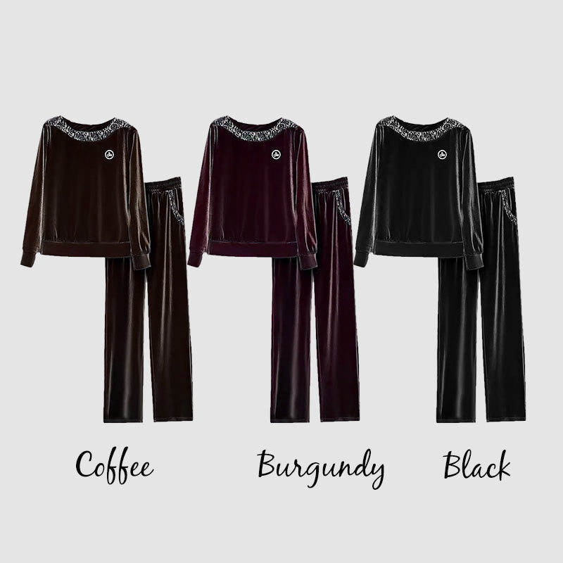 Women's Casual Lounge Set Soft Long Sleeve Top And Pants