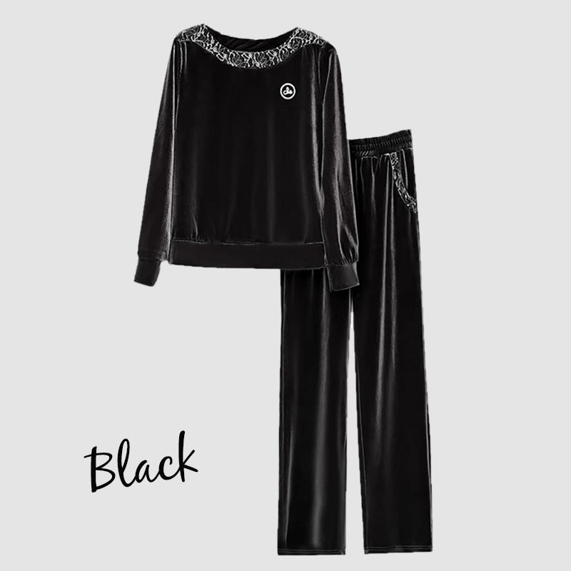 Women's Casual Lounge Set Soft Long Sleeve Top And Pants