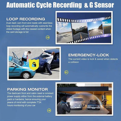 Vehicle Night Vision Dash Camera 3 Channel Recording System