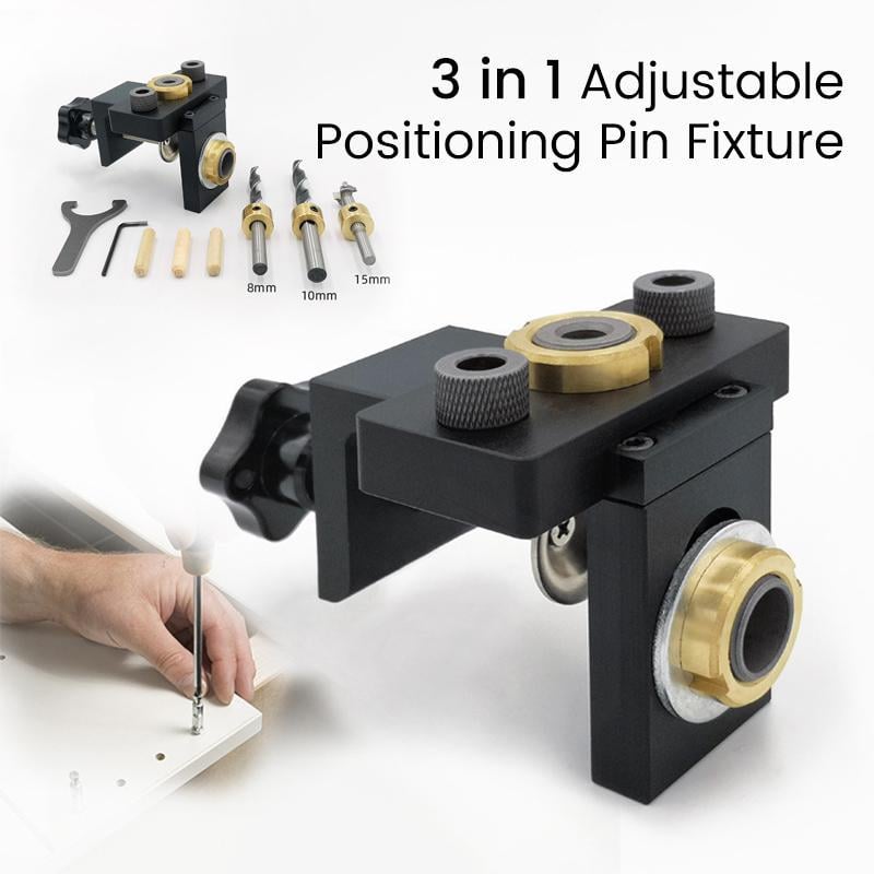 Adjustable Doweling Jig 3 In 1 Woodworking Locator Puncher Tool