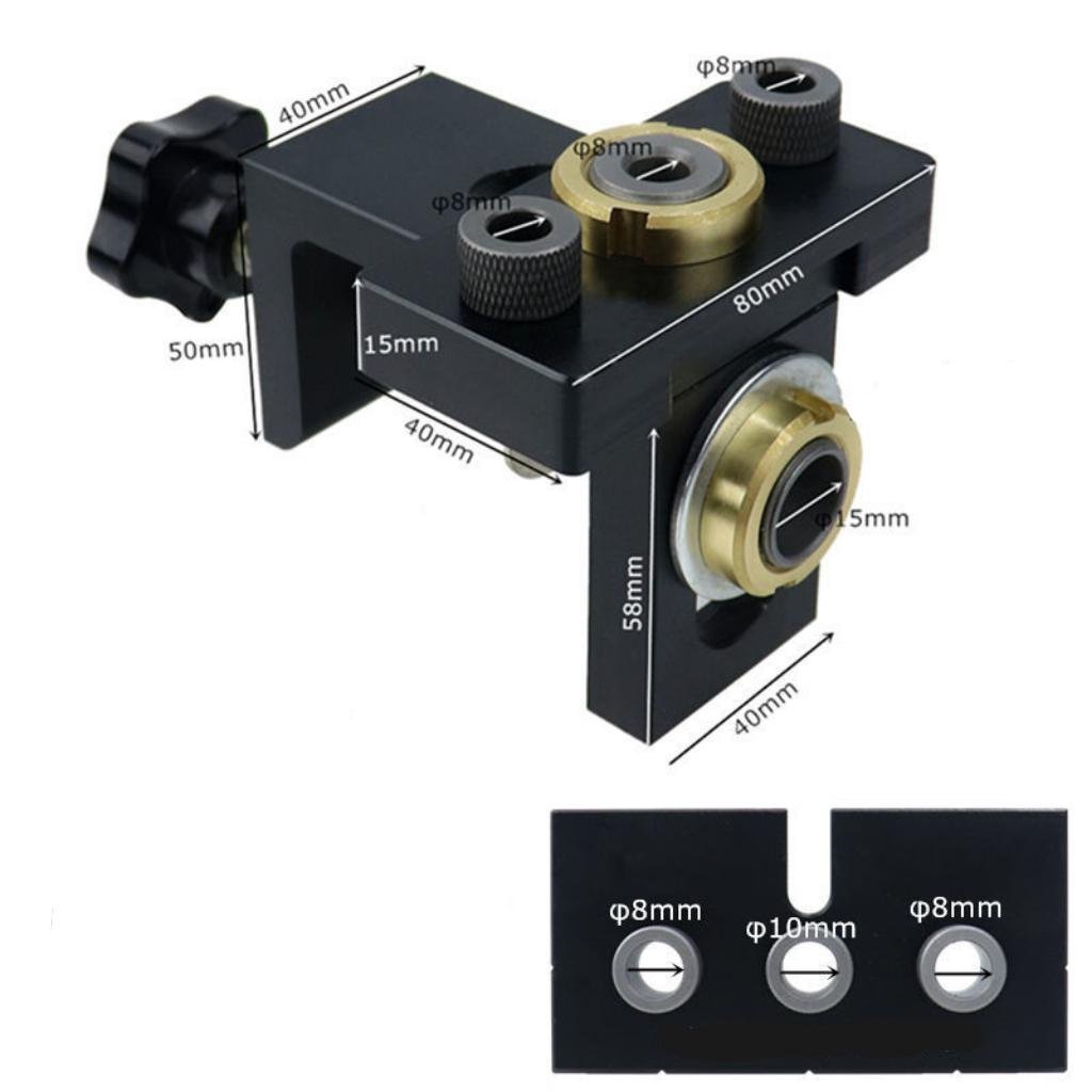 Adjustable Doweling Jig 3 In 1 Woodworking Locator Puncher Tool