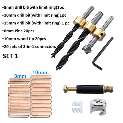 Adjustable Doweling Jig 3 In 1 Woodworking Locator Puncher Tool