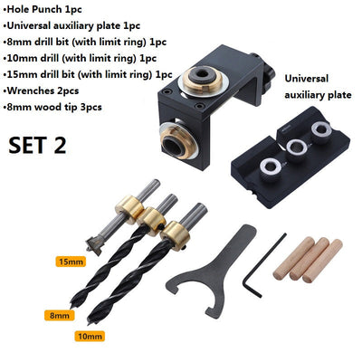 Adjustable Doweling Jig 3 In 1 Woodworking Locator Puncher Tool
