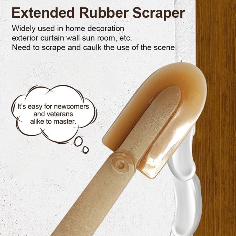 Extended Length Rubber Spatula Caulking Tool For Precise Application