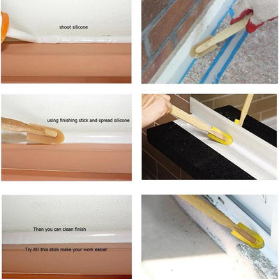 Extended Length Rubber Spatula Caulking Tool For Precise Application